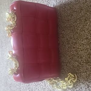 Red Chainlink Shoulder Bag